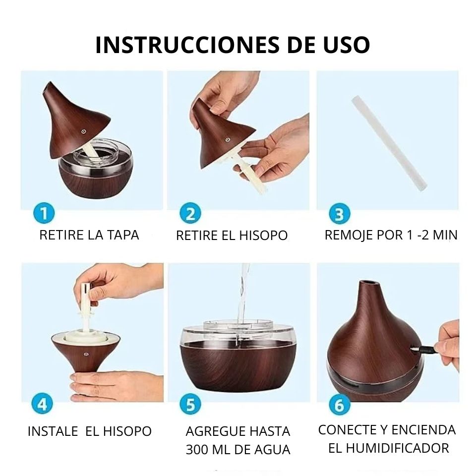 Humidificador USB Con Luz 200 ml